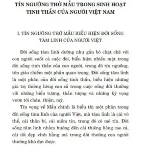 Tín Ngưỡng Thờ Mẫu Của Người Việt Nam – TS.Vũ Hồng Vận