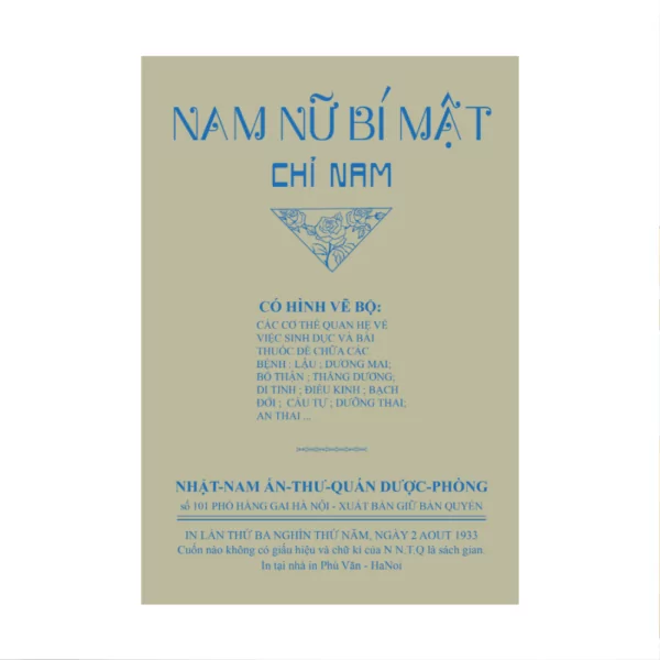 Nam Nữ Bí Mật Chỉ Nam – Soạn Giả Nguyễn An Nhân – XB Năm 1933