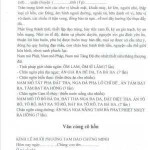 Tam Phủ Công Đồng Tứ Phủ Vạn Linh