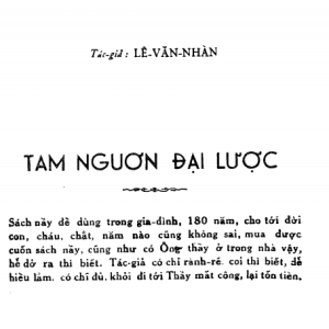 Tam Ngươn Đại Lược – Lê Văn Nhàn - NXB Xuân Thu 1957