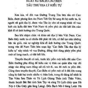 Cao Biền Tấu Thư Địa Lý Kiểu Tự