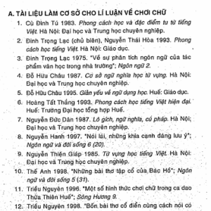 Nghệ Thuật Chơi Chữ Trong Ca Dao Người Việt – Triều Nguyên