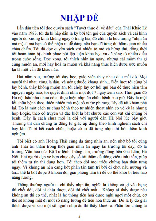 Tuyệt Thực Đi Về Đâu