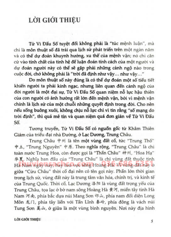 Bản Nét Trung Châu Tử Vi Đẩu Số Tam Hợp Phái Tập 1