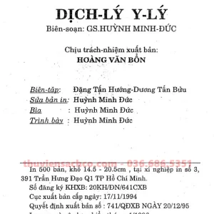 Dịch Lý Y Lý - GS Huỳnh Minh Đức